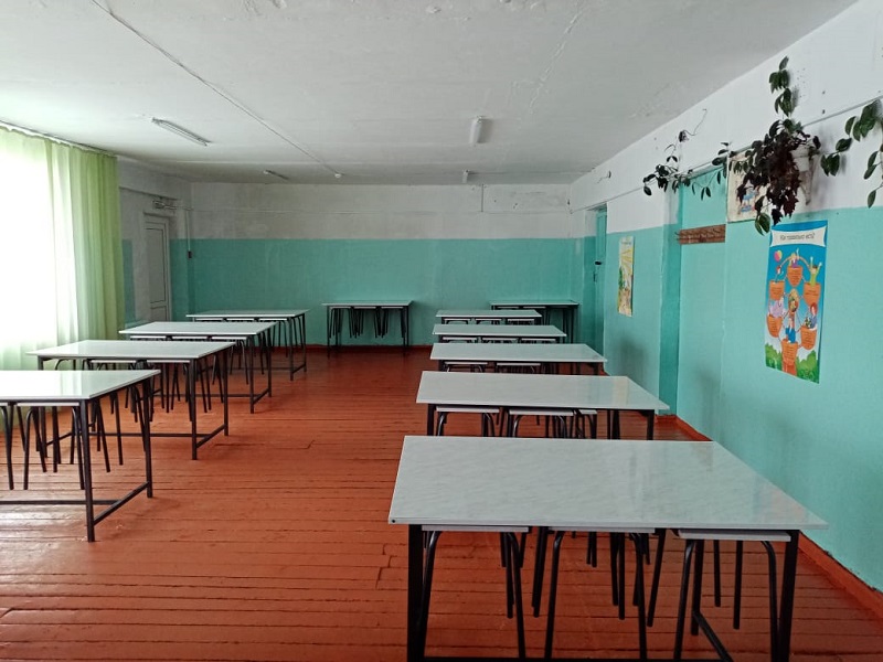 Обеденный зал школьной столовой